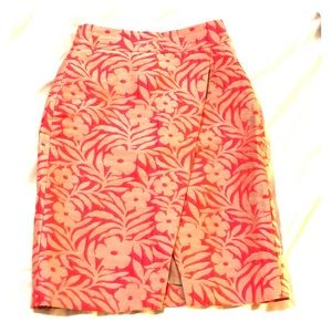 JCrew pink crossover skirt